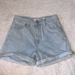 Ultra high rise mom jean shorts